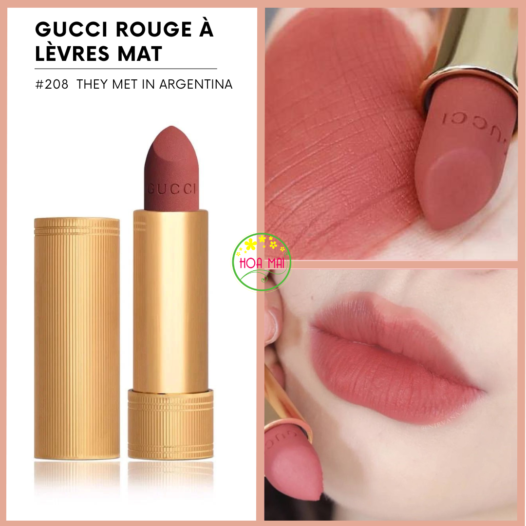 Son Gucci Rouge À Lèvres Mat Lip Colour - 208 They Met In Argentina