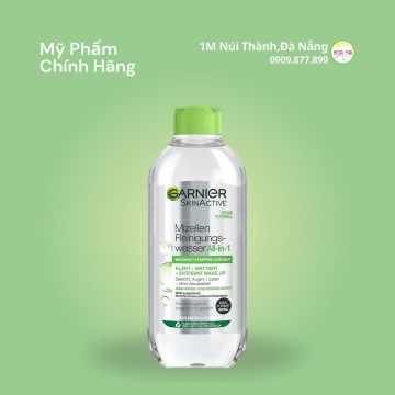 Tẩy trang Garnier SkinActive Solution Micellaire Tout En 1 400ml xanh
