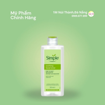@ Nước hoa hồng không cồn Simple Kind To Skin Soothing Facial Toner 200ml