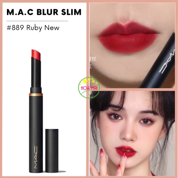 Son Mac Powder Kiss Velvet Blur Slim Stick 889 Ruby New