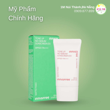 Kem Chống Nắng Innisfree Tone Up No Sebum Sunscreen EX Nâng Tone Kiềm Dầu 60ml (Mẫu Mới)