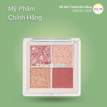 Phấn mắt 4 ô Twinkle Pop pearl flex Glitter Eye Palette No.01 Hey rose