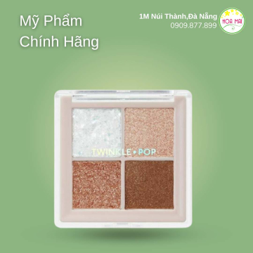 Phấn mắt 4 ô Twinkle Pop pearl flex Glitter Eye Palette No.02 Hey Brown
